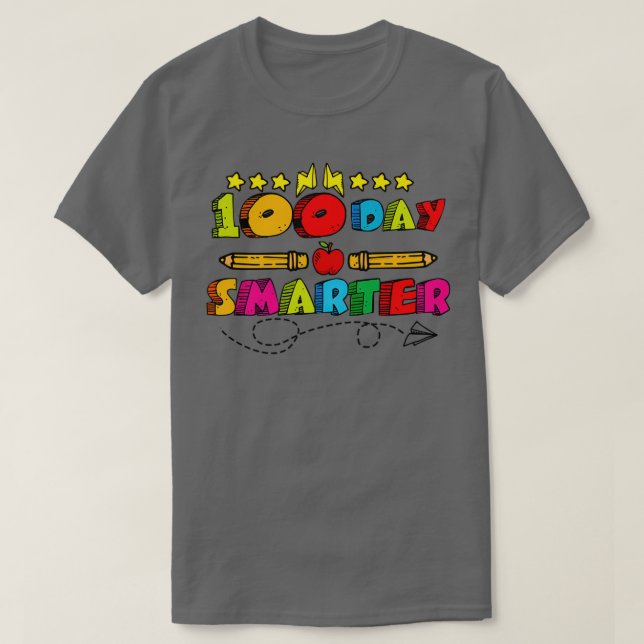 100 Tage klüger glücklicher 100. Schultag T-Shirt (Design vorne)