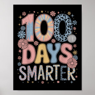 100 Tage klüger glücklicher 100. Tag der Schule Ki Poster