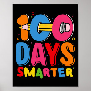 100 Tage klüger glücklicher 100. Tag der Schule Ki Poster