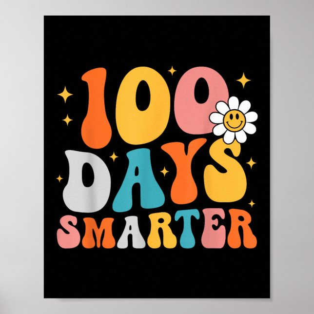 100 Tage klüger Groovy 100. Schulmädchen T Poster (Vorne)