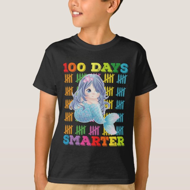 100 Tage klüger Meerjungfrau 100. Schultag T-Shirt (Vorderseite)