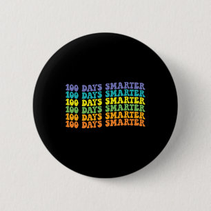 100 Tage klüger Retro Groovy Happy 100 Day of S Button
