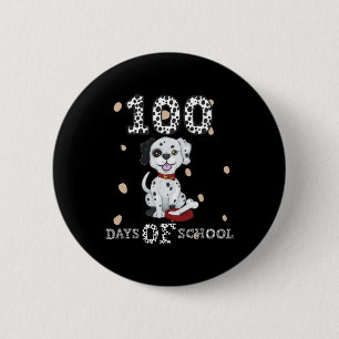 100 Tage klüger von Schule Dabbing Dalmatiner Hund Button