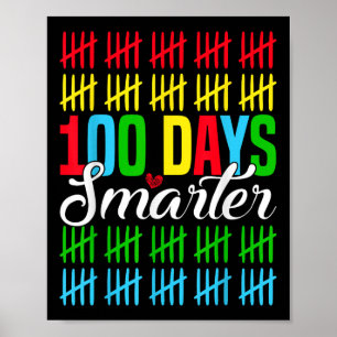 100 Tage klüger zählen Tally Marks am 100. Tag Poster