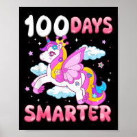 100 Tage klügere Kinder Mädchen einhorn 100. Tag v
