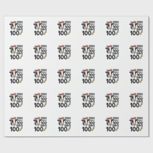 100-Tage-Kuh-Shirt Vintage-Gravur-Schuldesign Geschenkpapier