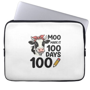 100-Tage-Kuh-Shirt Vintage-Gravur-Schuldesign Laptopschutzhülle