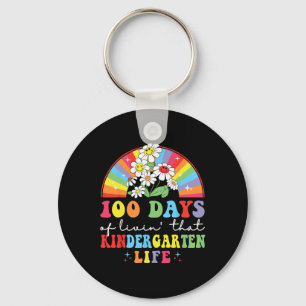 100 Tage Leben#39; dieser Kindergarten Hippie rai Schlüsselanhänger
