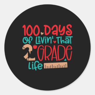 100 Tage Leben in dieser 2. Klasse 100 Tage Runder Aufkleber