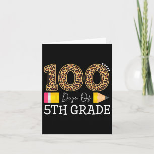 100 Tage Leopard der fünften Klasse glücklich 100. Karte