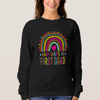 100 Tage Leopard-Regenbogen erster Klasse 100 Tage Sweatshirt