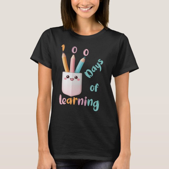 100 Tage Lernen, Lehrer T-Shirt (Vorderseite)