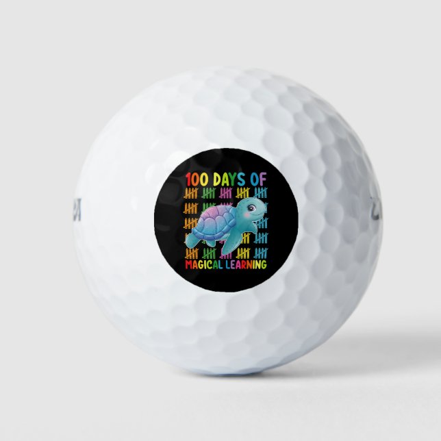 100 Tage Magische Lernschule Turtle School Golfball (Vorderseite)