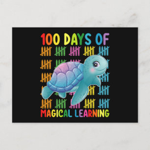 100 Tage Magische Lernschule Turtle School Postkarte
