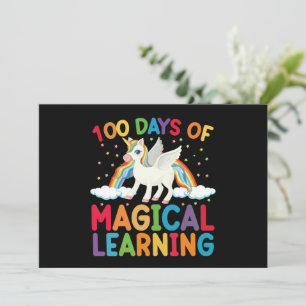 100 Tage Magische Schule Unicorn Girls Einladung
