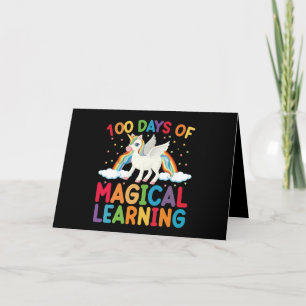 100 Tage Magische Schule Unicorn Girls Karte