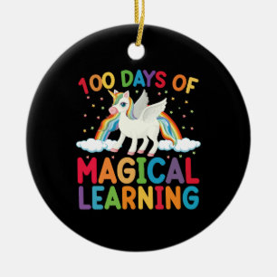 100 Tage Magische Schule Unicorn Girls Keramik Ornament