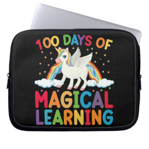 100 Tage magisches Lern-Schul-Einhorn-Mädchen Laptopschutzhülle