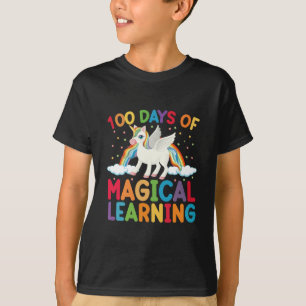 100 Tage magisches Lern-Schul-Einhorn-Mädchen  T-Shirt