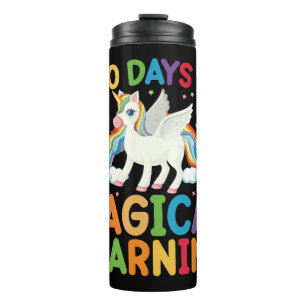 100 Tage magisches Lern-Schul-Einhorn-Mädchen  Thermosbecher