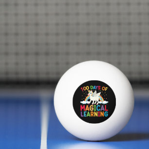 100 Tage magisches Lern-Schul-Einhorn-Mädchen Tischtennisball