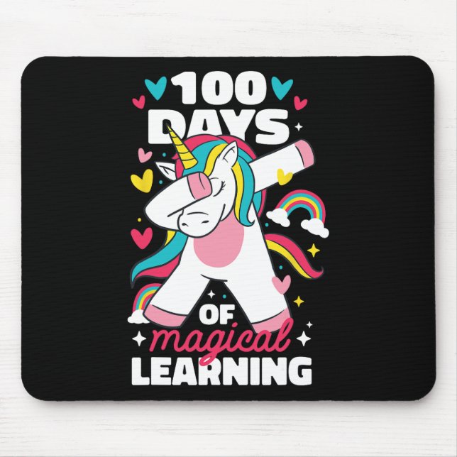 100 Tage magisches Lernen 100. Schultag Mousepad (Vorne)