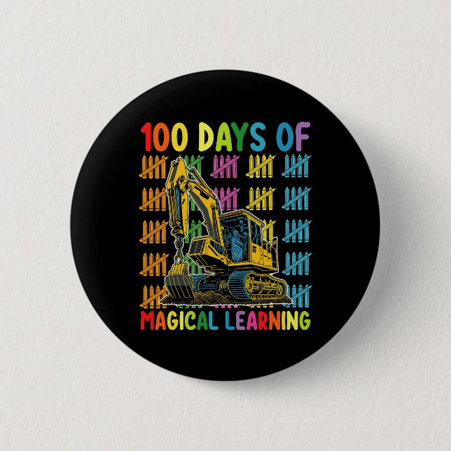 100 Tage Magisches Lernen Ausgrabungsschule Button (Vorderseite)