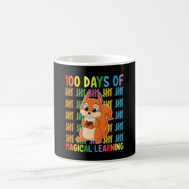 100 Tage Magisches Lernen Eichhörnchenschule Kaffeetasse (Mittel)