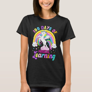 100 Tage Magisches Lernen Einhorn-Regenbogen-Stude T-Shirt