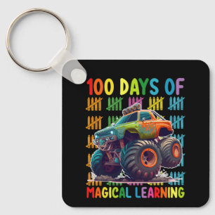 100 Tage magisches Lernen Monstertruck-Schule Schlüsselanhänger