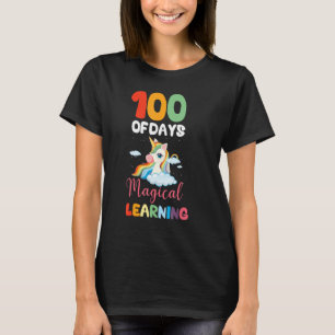 100 Tage Magisches Lernen Regenbogen Einhorn 100 D T-Shirt