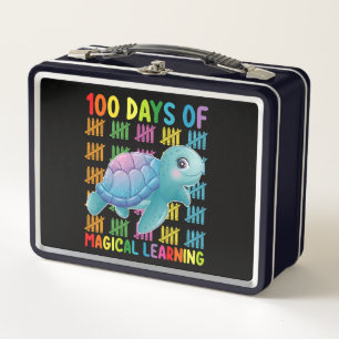 100 Tage magisches Lernen Turtle School Metall Brotdose