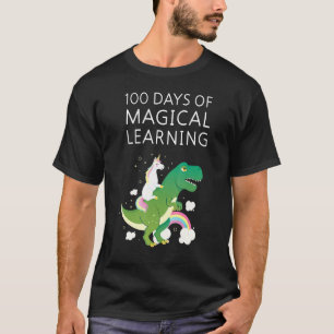 100 Tage Magisches Lernen Unicorn T Rex School T-Shirt