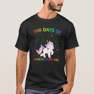 100 Tage Magisches Schullernen Einhornmädchen T-Shirt