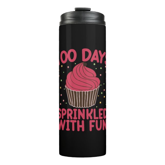 100 Tage mit lustigen Cupcake School Girl Thermosbecher (Vorderseite)