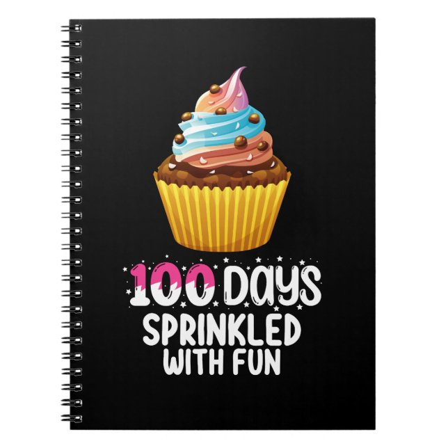100 Tage mit lustigen Cupcake School Lehrer Notizblock (Vorderseite)