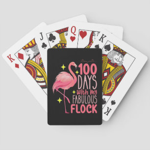 100 Tage mit meiner fabelhaften Flamingo-Schule Spielkarten