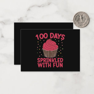 100 Tage mit Spaß gesprenkelter Cupcake Schulmädch Mitteilungskarte
