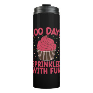100 Tage mit Spaß gesprenkelter Cupcake Schulmädch Thermosbecher