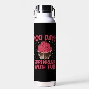 100 Tage mit Spaß übersäte Cupcake-Schul-Mädchen  Trinkflasche