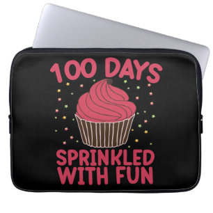 100 Tage mit Streuseln und Spaß Cupcake Schulmädch Laptopschutzhülle