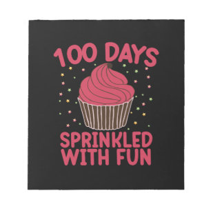 100 Tage mit Streuseln und Spaß Cupcake Schulmädch Notizblock