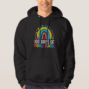 100 Tage Mittelschule Glücklicher 100. Tag Regenbo Hoodie