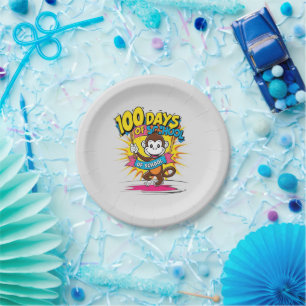 100 Tage Monkey Party Feier der Schule Pappteller