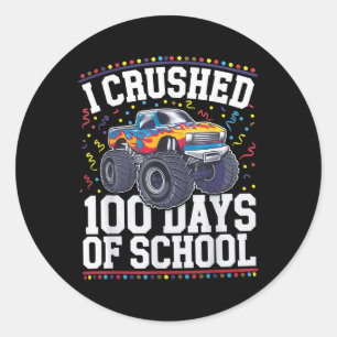 100 Tage Monster LKW 100. Schultag Runder Aufkleber