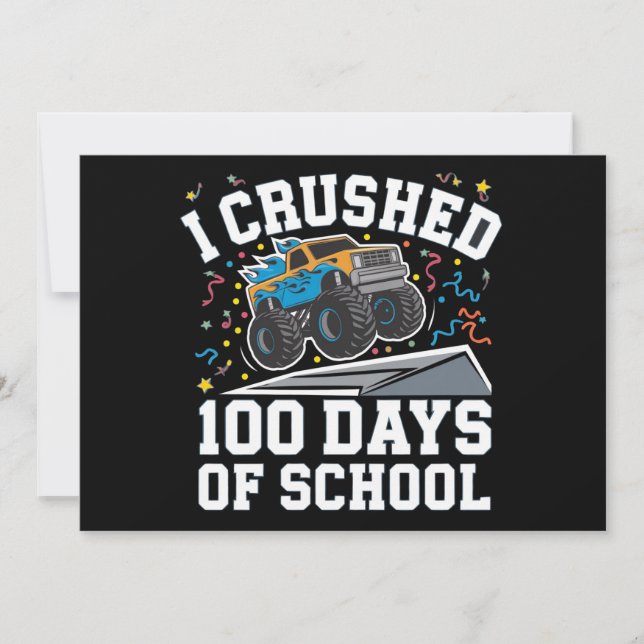 100 Tage Monster Truck Schule 100. Tagesschule Einladung (Vorderseite)