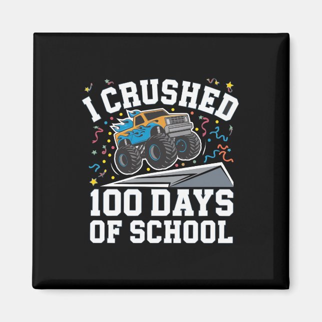 100 Tage Monster Truck Schule 100. Tagesschule Magnet (Vorne)