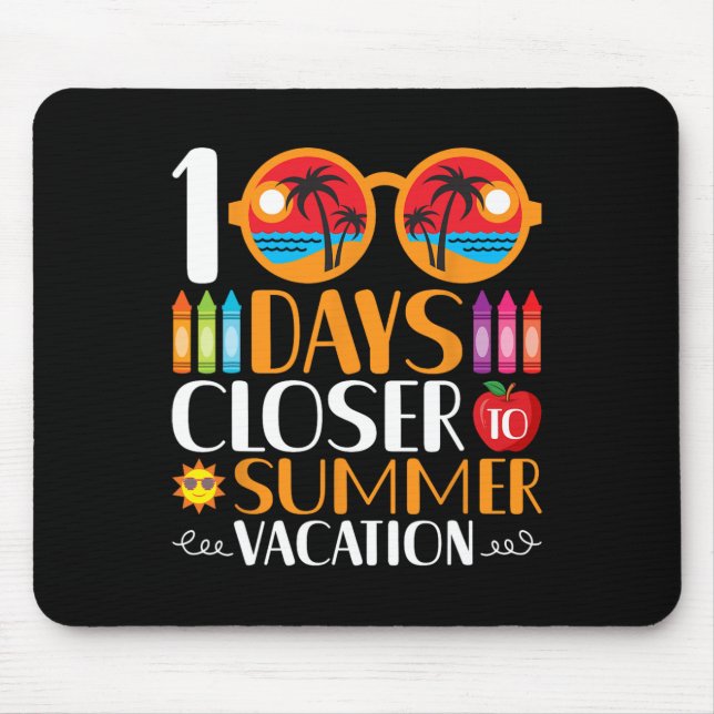 100 Tage Naher zum Sommerurlaub Mousepad (Vorne)