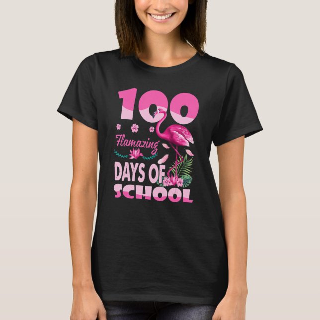 100 Tage Niedlich Flamingo 100. D T-Shirt (Vorderseite)