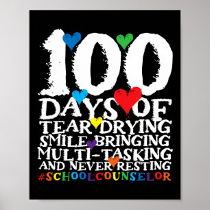 100 Tage Niedlich School Counselor Poster